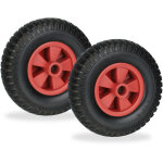 Relaxdays - roue de brouette, lot 2, 2. 50 - 4, caoutchouc pu, jante pp, increvable, charge max. : 80 ...