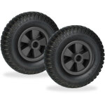Relaxdays - roue de brouette, lot 2, 2. 50 - 4, caoutchouc pu, jante pp, increvable, charge maximale ...