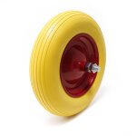 Wiltec - pneu de brouette 3. 50 - 8 ? roue et pneumatique en pu ? jusqu' 130 kg ? avec jante en acier ...