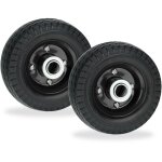 Relaxdays - roue increvable pour trottinette (par ex. lectrique), lot de 2, jante acier rouge, supporte ...