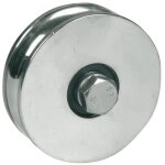 Roue pour portail coulissant � 120mm - 2 roulement � billes - gorge demi - rond - ibfm - 363120