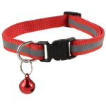 Rouge collier chat anti tranglement rglable rflchissant avec, pendentif porte - adresse anti - perdue ...