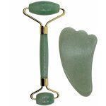 Rouleau de massage en pierre de jade et gua sha - vert vivezen