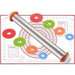 Rouleau  ptisserie en acier inoxydable, professionelle rouleau a patisserie ajustable avec 4 disques ...