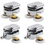 Rouleau de porte de douche, 4 roulettes doubles pour porte de douche roulettes coulissantes porte roue ... Rouleau de porte de douche, 4 roulettes doubles pour porte de douche roulettes coulissantes porte roue ...