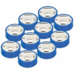 Rouleaux (sachet de 10) de ruban teflon ptfe 12 mm x 12 m Rouleaux (sachet de 10) de ruban teflon ptfe 12 mm x 12 m