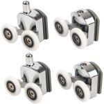 Roulettes de douche avec double porte coulissante, 4 pices (2 suprieures + 2 infrieures) (23 mm - ...