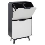 Round meuble poubelle de recyclage en acier de 4 seaux, poubelle de tri sélectif design, 4 x 17 l (68 ... Round meuble poubelle de recyclage en acier de 4 seaux, poubelle de tri sélectif design, 4 x 17 l (68 ...