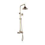 Rousseau colonne de douche avec robinet melangeur retro - vieux - bronze