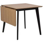 Table � manger extensible 80 - 120 cm ch�ne naturel et noir - selda