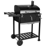 Barbecue charbon de bois - grill � charbon 100 x 64, 5 x 104, 5 cm - barbecue sur chariot avec couvercle ...