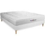 Royal palace bedding - ensemble matelas sommier lancaster 140 x 200 cm - couleur : blanc