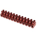Bornier de raccordement rs pro 12 ples , 8mm, a visser, 24a ( prix pour paquet de 5 )