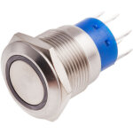 Rs pro - bouton - poussoir, momentan lumineux, led rouge, 5 a, argent, montage panneau 24v ( prix pour ...