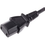 Cble d'alimentation, noir, connecteur c17, cei vers bipolaire, fiche mle chinoise, 250 v / 10 a, 2m ...