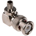 Rs pro - connecteur coaxial m�le � angle droit, raccordement a sertir 75o montage sur c�ble ( prix pour ...