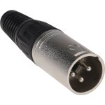 Connecteur xlr m�le droit 3 voies montage sur c�ble, placage argent ( prix pour 1 ) - rs pro