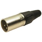 Connecteur xlr mle droit 3 voies montage sur cble, placage argent ( prix pour sachet de 2 ) - rs pro ...