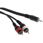 Rs pro - cordon audio fiche jack m�le st�r�o de 3, 5 mm vers fiche m�le 2 cinch, long. 5m ( prix pour ...