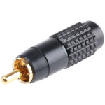 Rs pro - fiche rca m�le, montage sur c�ble droit, contacts plaqu�s or ( prix pour 1 )