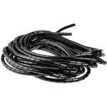Gaine de cble spirale rs pro 6mm 8mm, en polythylne noir ( prix pour bobine de 30 mtres )
