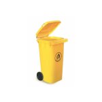 Poubelle jaune en polypropyl�ne, 120l ( prix pour 1 )