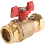 Rs pro - robinet  boisseau sphrique haute pression, 28mm en laiton bspp 28 mm poigne blanc 2 voies ...