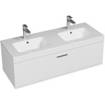 Rubite meuble salle de bain double vasque 1 tiroir blanc largeur 120 cm