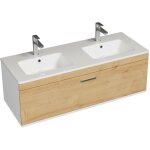 Rubite meuble salle de bain double vasque 1 tiroir chne clair largeur 120 cm