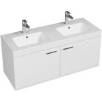 Rubite meuble salle de bain double vasque 2 portes blanc largeur 120 cm Rubite meuble salle de bain double vasque 2 portes blanc largeur 120 cm