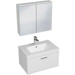 Saniverre - rubite meuble salle de bain simple vasque 1 tiroir blanc largeur 70 cm + miroir armoire Saniverre - rubite meuble salle de bain simple vasque 1 tiroir blanc largeur 70 cm + miroir armoire