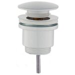 Rue du bain - bonde de lavabo clic - clac universelle laiton blanc mat