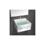 Rue du bain - lavabo suspendu carr� - solid surface blanc mat - 50x50 cm - allday