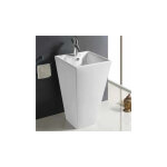 Rue du bain - lavabo totem carr - cramique blanc - 48x82 cm - line
