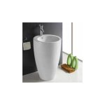Rue du bain - lavabo totem rond - cramique blanc - 50x85 cm - ove