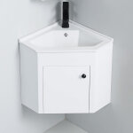 Meuble d'angle de salle de bain - blanc - lave main - 42x42 cm - city