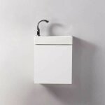 Rue du bain - pack minimalist blanc gauche + meuble lave main blanc city