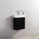 Rue du bain - pack minimalist blanc gauche + meuble lave main noir dark