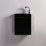 Rue du bain - pack minimalist noir droite + meuble lave main noir dark