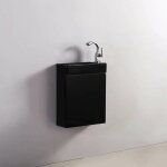 Rue du bain - pack minimalist noir gauche + meuble lave main noir dark