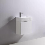 Pack studio blanc droite + meuble lave main blanc city