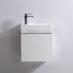 Pack studio blanc gauche + meuble lave main blanc city