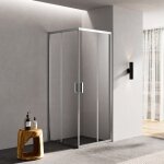 Rue du bain - paroi de douche angle verre 90 cm coulissant profilé alu mat osaka Rue du bain - paroi de douche angle verre 90 cm coulissant profilé alu mat osaka