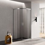 Rue du bain - paroi douche quart de rond 80 cm coulissant profil� alu mat - laguna