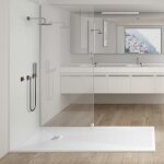 Rue du bain - receveur de douche 120x80 rectangle - composite blanc - nazca