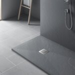 Rue du bain - receveur de douche 120x80 rectangle - composite gris - nazca