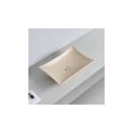 Rue du bain ? vasque � poser rectangulaire en c�ramique beige mat 58x39 cm ? sans trop plein ? installation ...