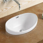 Vasque semi encastrable ovale céramique - 60x38 cm - soft Vasque semi encastrable ovale céramique - 60x38 cm - soft