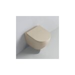 Rue du bain - wc suspendu ovale avec abattant cramique beige mat 49x36 cm - cort