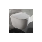 Rue du bain - wc suspendu ovale avec abattant céramique blanc - 49x36 cm - cort Rue du bain - wc suspendu ovale avec abattant céramique blanc - 49x36 cm - cort